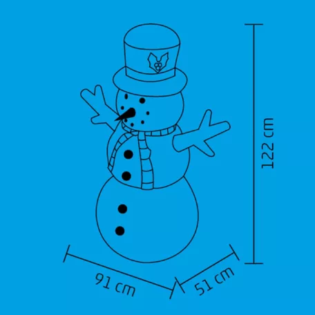 Home KDP 120 H felfújható hóember, 3 db LED, beépített ventilátor, 4 db leszúró, kültéri, beltéri