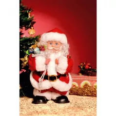 Sétáló, zenélő Mikulás, 30cm, 4,5V