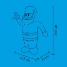 Home KD 240 M felfújható mikulás, 3 db LED, beépített ventilátor, 6 db leszúró, kültéri, beltéri