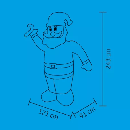 Home KD 240 M felfújható mikulás, 3 db LED, beépített ventilátor, 6 db leszúró, kültéri, beltéri