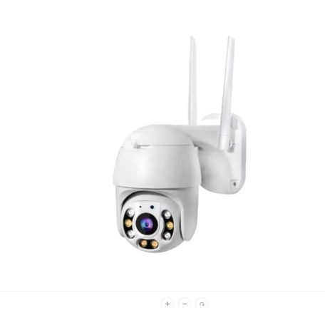 XPD Q980 Pro 8 LED WIFI térfigyelő kamera, YILOT APP-pal, 2MP, kültéri/beltéri, FullHD 2k, 4X zoom, forgatás, kétirányú kommunikáció, mozgásérzékelős hangriasztó, Fehér, YILOT app.