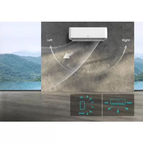 Hisense Energy Expert Plus  KF35XR0E 3,6kW mono oldalfali hűtő-fűtő klíma szett A+++ fűtésre optimalizált WIFI-s hőszívattyús légkondícionáló scop4,6