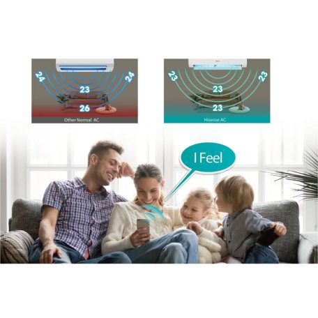 Hisense Energy Expert Plus  KF50BS0EG 5,2 kW mono oldalfali hűtő-fűtő klíma szett A+++ fűtésre optimalizált WIFI-s hőszívattyús légkondícionáló scop4,6