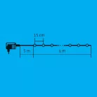 LED-es EVA gömb fényfüzér, 8 pr., nem memóriás