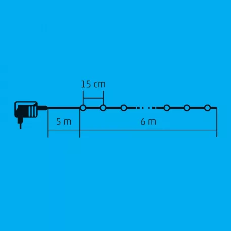 LED-es EVA gömb fényfüzér, 8 pr., nem memóriás