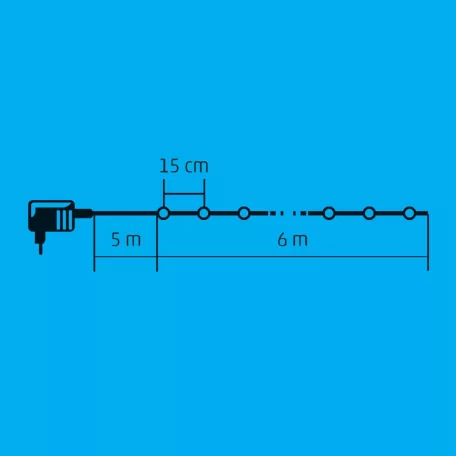 Home KIB 48C/M LED-es EVA gömb fényfüzér beltéri kivitel, 40 db színes LED, 8 programos, füzér hossza 6 m