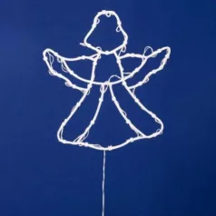   HOME KID501BWW LED-es angyal ablakdísz, 33x30 cm, 35 db melegfehér LED, időzítő, elemes tápellátás, beltéri kivitel
