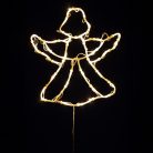 HOME KID501BWW LED-es angyal ablakdísz, 33x30 cm, 35 db melegfehér LED, időzítő, elemes tápellátás, beltéri kivitel