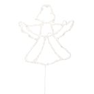 HOME KID501BWW LED-es angyal ablakdísz, 33x30 cm, 35 db melegfehér LED, időzítő, elemes tápellátás, beltéri kivitel