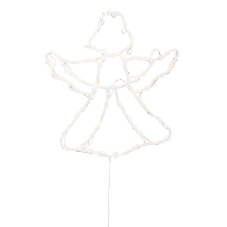 HOME KID501BWW LED-es angyal ablakdísz, 33x30 cm, 35 db melegfehér LED, időzítő, elemes tápellátás, beltéri kivitel