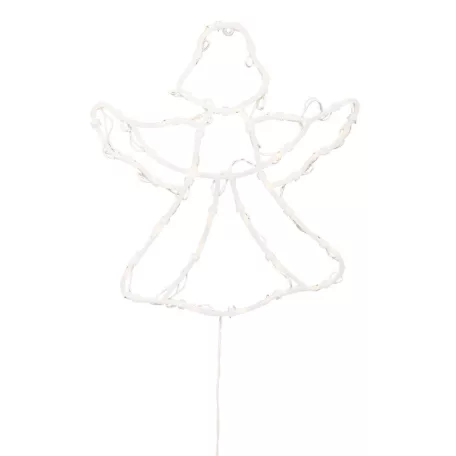 HOME KID501BWW LED-es angyal ablakdísz, 33x30 cm, 35 db melegfehér LED, időzítő, elemes tápellátás, beltéri kivitel