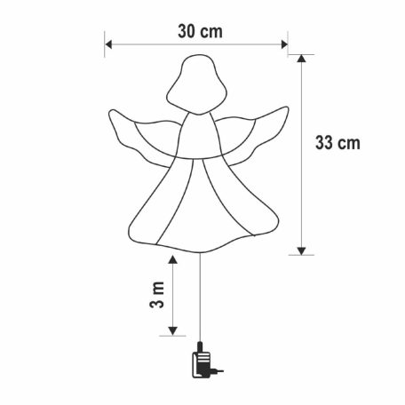 HOME KID501WW angyal ablakdísz, 35 db melegfehér LED, időzítő, kül- és beltéri kivitel