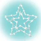 Home KID503WW csillag ablakdísz, kül- és beltéri kivitel, 35 db melegfehér LED, 2 tapadókorong, fehér tápkábel, 33 x 28 cm