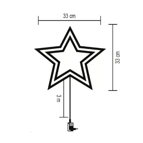 Home KID503WW csillag ablakdísz, kül- és beltéri kivitel, 35 db melegfehér LED, 2 tapadókorong, fehér tápkábel, 33 x 28 cm