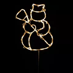   HOME KID507BWW hóember ablakdísz, 35 db melegfehér LED, időzítő, elemes, beltéri kivitel