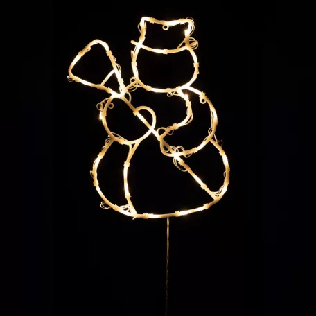 HOME KID507WW LED-es hóember ablakdísz, 35db melegfehér LED, időzítő, adapteres tápellátás, kül- és beléri kivitel