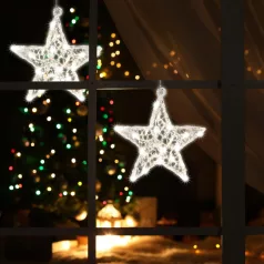   Home KID 211 B/WW csillag ablakdísz, 20 db LED, 3 funkció, akril, tapadókorong