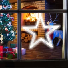   Home KID 411 csillag ablakdísz, 8 db LED, öntapadós elemtartó