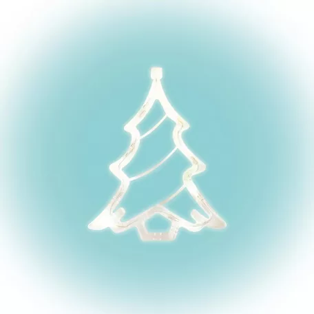 Home KID 412 karácsonyfa ablakdísz, 8 db LED, öntapadós elemtartó