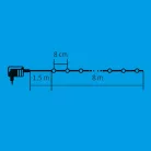 Home KII 100B/M LED-es gömb fényfüzér, 8 m / 100 db színes LED, állófényű, zöld vezeték, hálózati adapter, beltéri kivitel
