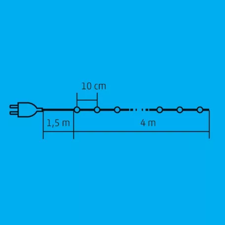 Home KIL 40C/M LED-es fényfüzér, 4 m / 40 db színes dekorált LED, állófényű, zöld vezeték, hálózati adapter, beltéri kivitel