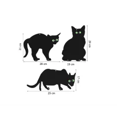   Kinzo Holland Macskariasztó sziluett üveg szemekkel, 3 db, Cat Scariers 8558