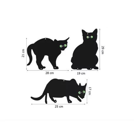 Kinzo Holland Macskariasztó sziluett üveg szemekkel, 3 db, Cat Scariers 8558
