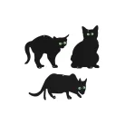 Kinzo Holland Macskariasztó sziluett üveg szemekkel, 3 db, Cat Scariers 8558