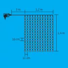 Home KIN 168C/WW LED-es fényfüggöny, 1,2x1,4 m / 168 db melegfehér LED, fehér vezeték, állófényű, hálózati adapter, beltéri kivitel