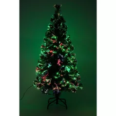   HOME KIX120LED LED-es műfenyő, 120 cm, optikai szálas, folyamatos színváltás, műanyag talp, hálózati tápellátás, beltéri kivitel