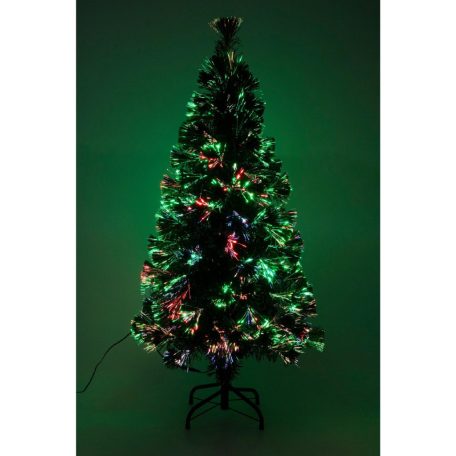 HOME KIX120LED LED-es műfenyő, 120 cm, optikai szálas, folyamatos színváltás, műanyag talp, hálózati tápellátás, beltéri kivitel