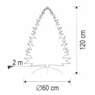 HOME KIX120LED LED-es műfenyő, 120 cm, optikai szálas, folyamatos színváltás, műanyag talp, hálózati tápellátás, beltéri kivitel