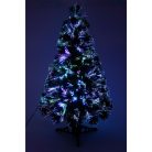 HOME KIX80LED LED-es műfenyő, 80 cm, optikai szálas, folyamatos színváltás, műanyag talp, hálózati tápellátás, beltéri kivitel