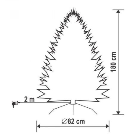 Optikai szálas műfenyő EVA gömbökkel, 180 cm