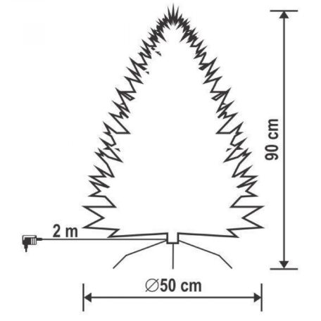 Optikai szálas műfenyő EVA gömbökkel, 90 cm