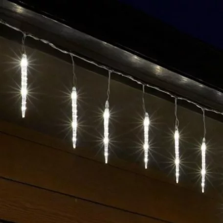 HOME KJL288 jégcsap fényfüzér, 3,5m hosszú, 288db hidegfehér SMD LED, 8db jégcsap/36db LED, hálózati adapter, kül- és beltéri kivitel