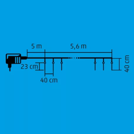 Home KJL 15 LED-es jégcsap fényfüzér, kül- és beltéri kivitel, 15 jégcsap, jégcsaponként 12 LED, 180 db hidegfehér LED, füzér hossza 5,6 m