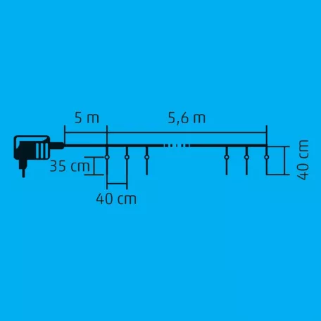 Home KJL 360 LED-es jégcsap fényfüzér, 5,32x0,36 m / 360 db hidegfehér LED, 15 db jégcsap, átlátszó vezeték, fényjáték, hálózati adapter, kül- és beltéri kivitel