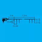 Home KJL 50C LED-es jégcsap fényfüzér, 7,3x0,25 m / 50 db hidegfehér LED, 50 db jégcsap, fehér vezeték, állófényű, hálózati adapter, kül- és beltéri kivitel