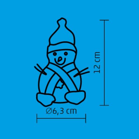 Hóember, színváltó Led-del, 12