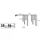 HOME KKF300D5M LED-es sziporkázó fényfüggöny, 300 db melegfehér DOT LED, átlátszó vezeték, hálózati adapter, kül- és beltéri kivitel