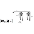 HOME KKF600D10M LED-es sziporkázó fényfüggöny, 600 db melegfehér DOT LED, átlátszó vezeték, 10 méter, hálózati adapter, kül- és beltéri kivitel
