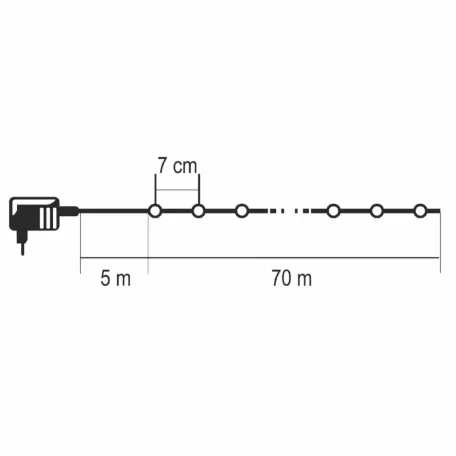 HOME KKL1012DWH DOT LED-es fényfüzér, 1000db hidegfehér LED, 70m hosszú, 8+4 funkció, átlátszó vezeték, adapteres tápellátás, kül és beltéri kivitel