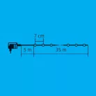 Home KKL 500C/WH LED-es fényfüzér, 35 m / 500 db hidegfehér LED, állófényű, zöld vezeték, hálózati adapter, kül- és beltéri kivitel
