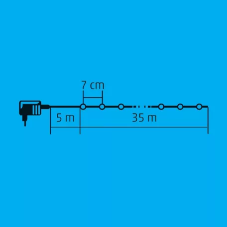 Home KKL 500C/WH LED-es fényfüzér, 35 m / 500 db hidegfehér LED, állófényű, zöld vezeték, hálózati adapter, kül- és beltéri kivitel