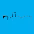 Home KKL 500C/WW LED-es fényfüzér, 35 m / 500 db melegfehér LED, állófényű, zöld vezeték, hálózati adapter, kül- és beltéri kivitel