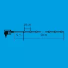 Home KKL 500F/WW LED-es sziporkázó fényfüzér, 50 m / 500 db sziporkázó melegfehér LED, fehér vezeték, hálózati adapter, kül- és beltéri kivitel