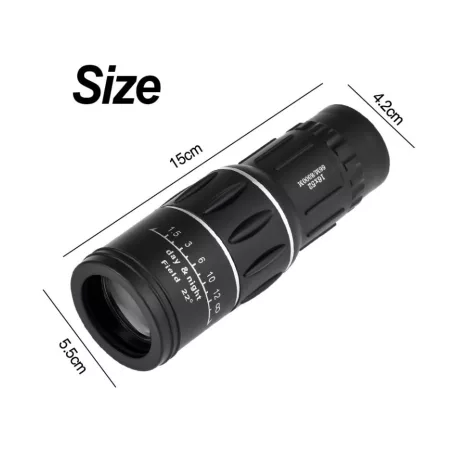 Excitat Monokuláris zoom távcső, kettős fókusz, 16x52, BAK4, fekete Vízálló egyszemes távcső 16x52