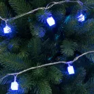 LED-es kocka fényfüzér, kék, 8 pr.