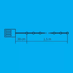   Home KLG 25 micro LED-es gyöngy fényfüzér, 1,5 m / 25 db melegfehér LED, állófényű, átlátszó vezeték, elemes, beltéri kivitel